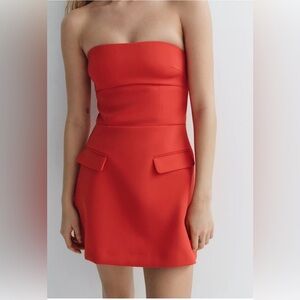 Zara STRAPLESS LAPEL DRESS